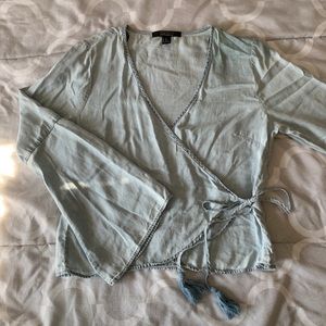 Forever 21 Chambray Wrap Shirt